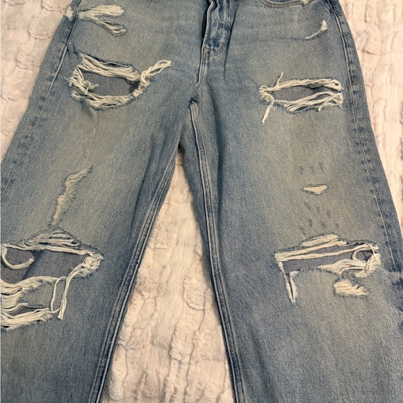 Good American Light Blue Distressed Baggy Jeans - Picture 5 of 5